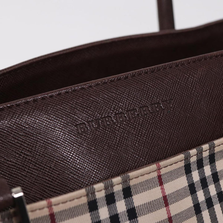 Burberry Nova Check Tote Bag Canvas Beige Auth ac3071