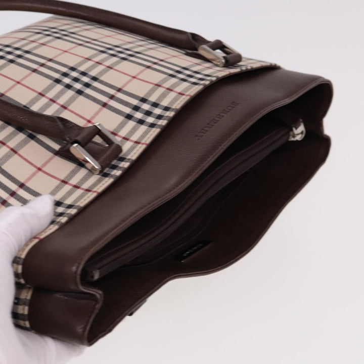 Burberry Nova Check Tote Bag Canvas Beige Auth ac3071