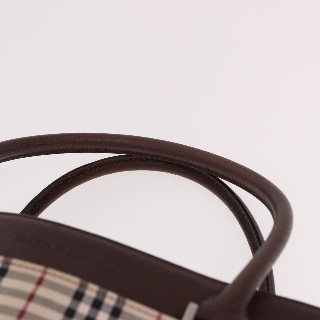 Burberry Nova Check Tote Bag Canvas Beige Auth ac3071