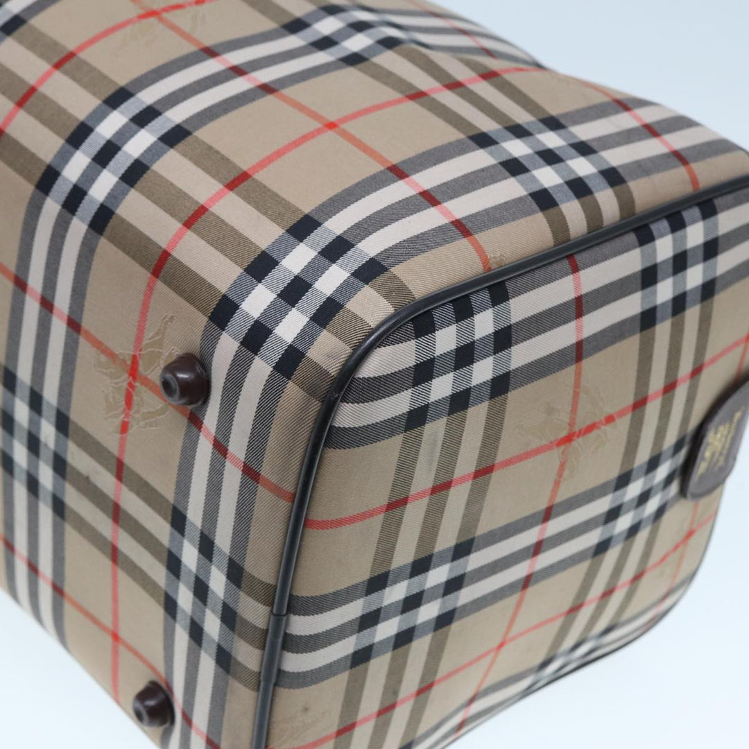 BurberrySs Nova Check Boston Bag Canvas Beige Auth ac3072