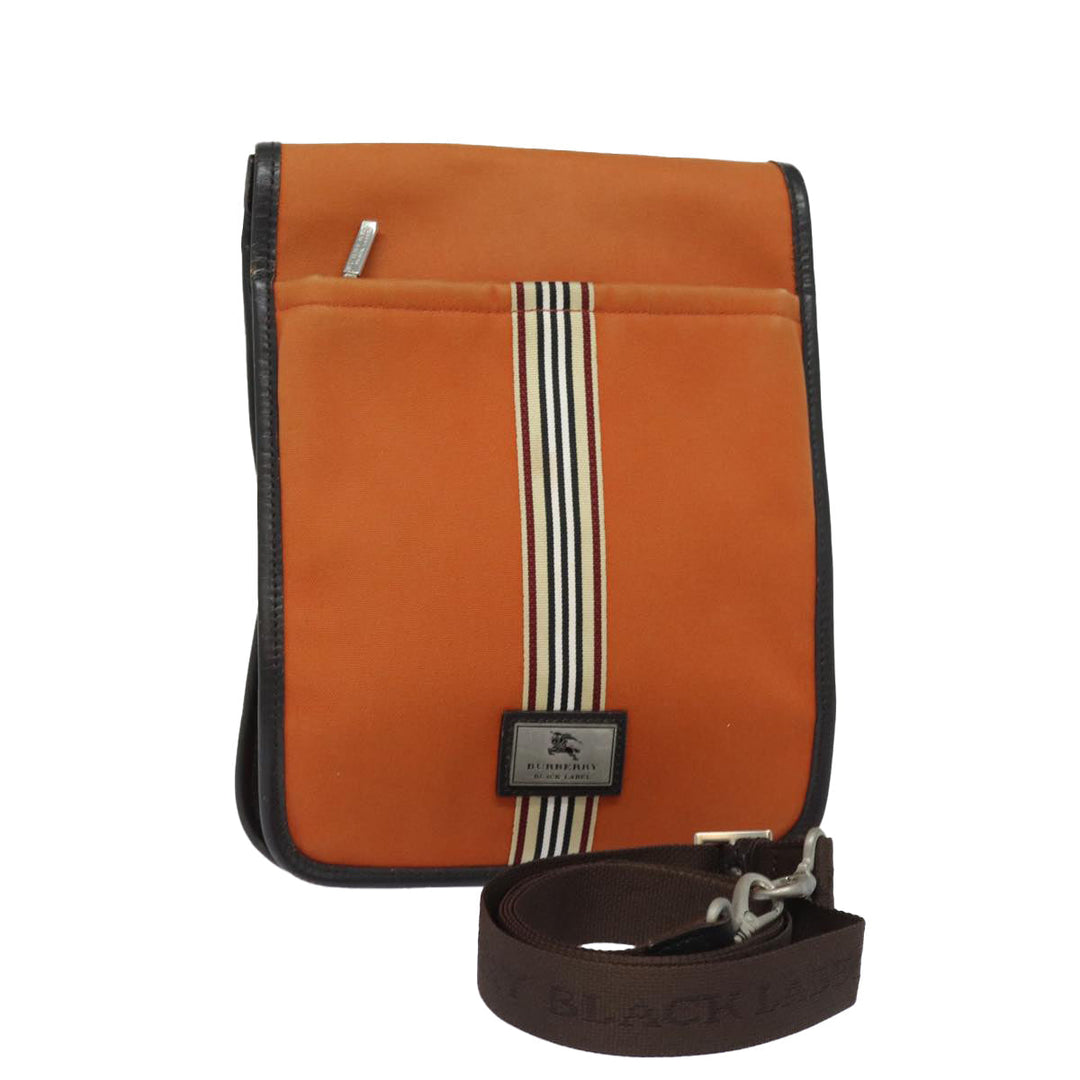 Burberry Black label Shoulder Bag Canvas Orange Auth ac3101