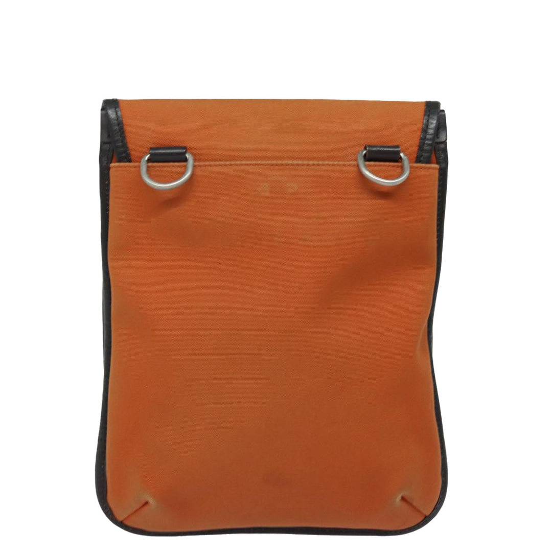Burberry Black label Shoulder Bag Canvas Orange Auth ac3101
