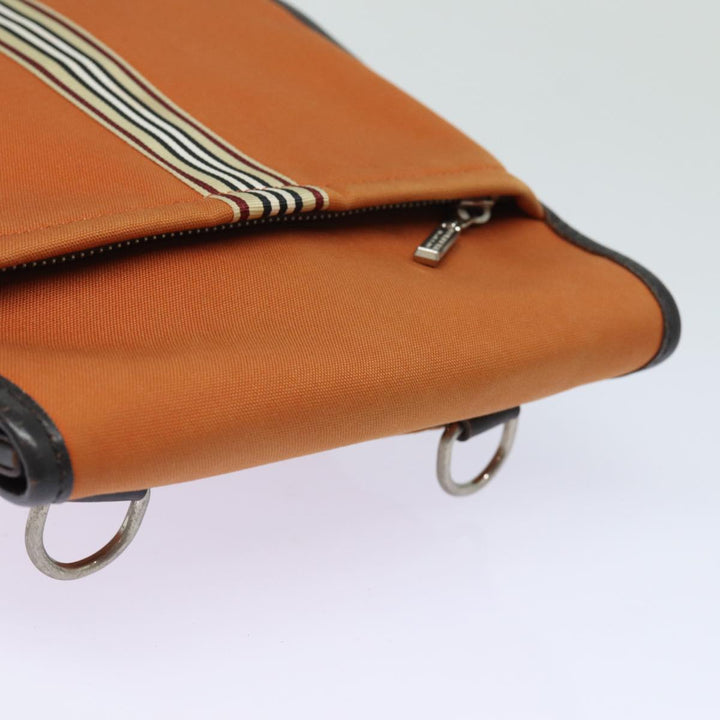 Burberry Black label Shoulder Bag Canvas Orange Auth ac3101