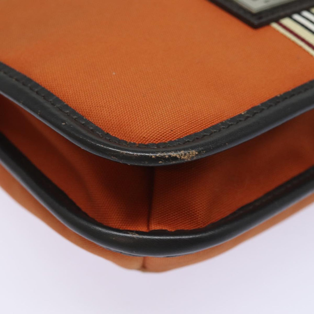 Burberry Black label Shoulder Bag Canvas Orange Auth ac3101