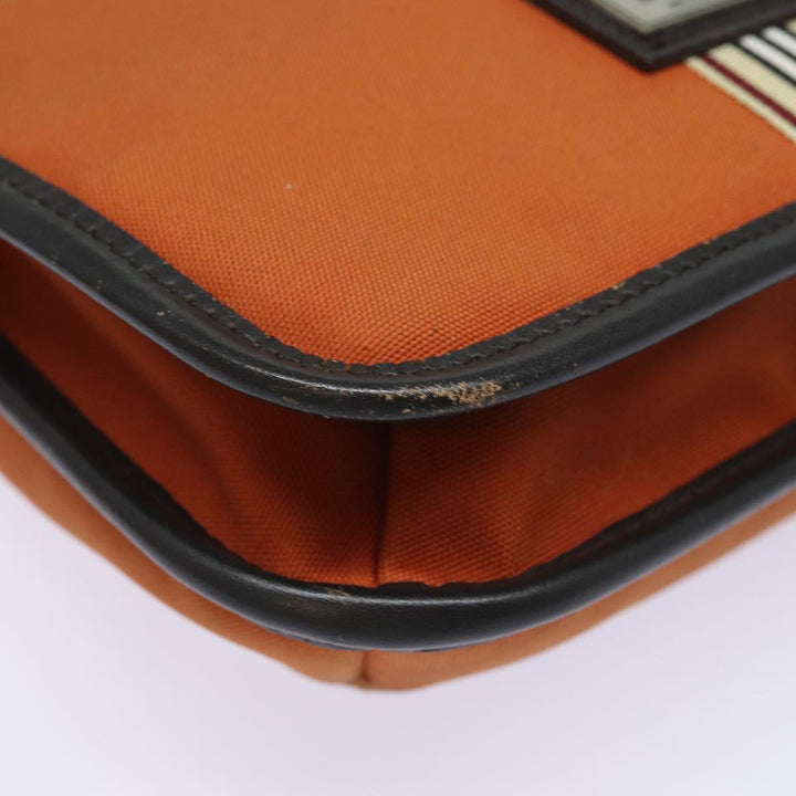 Burberry Black label Shoulder Bag Canvas Orange Auth ac3101