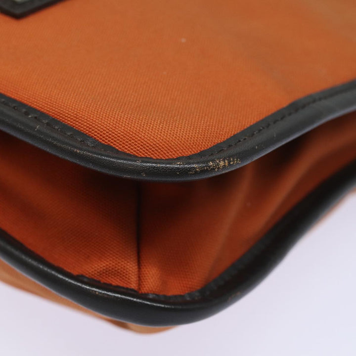 Burberry Black label Shoulder Bag Canvas Orange Auth ac3101