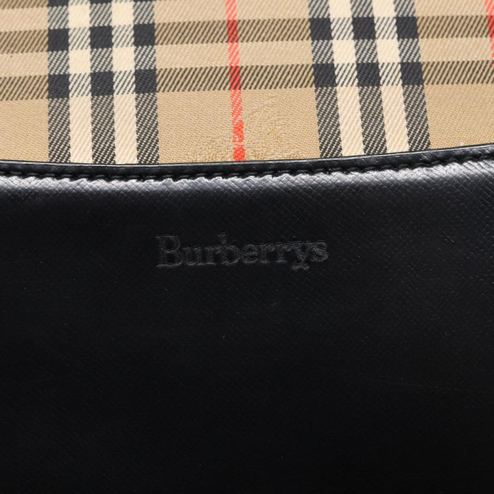 Burberry Nova Check Tote Bag Canvas Beige Black Auth ac3130