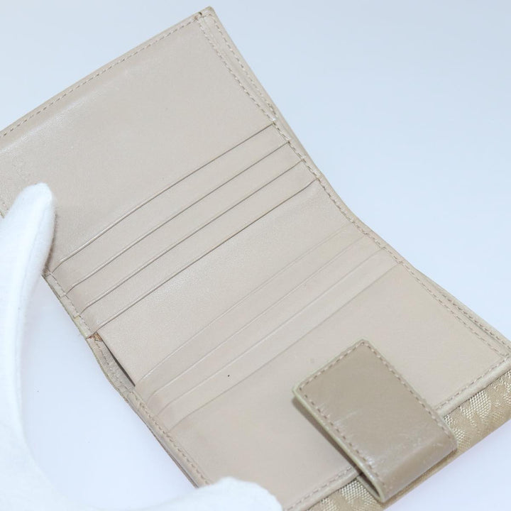 CHRISTIAN Top quality Dior Trotter Canvas Wallet Beige Silver Auth ac3225