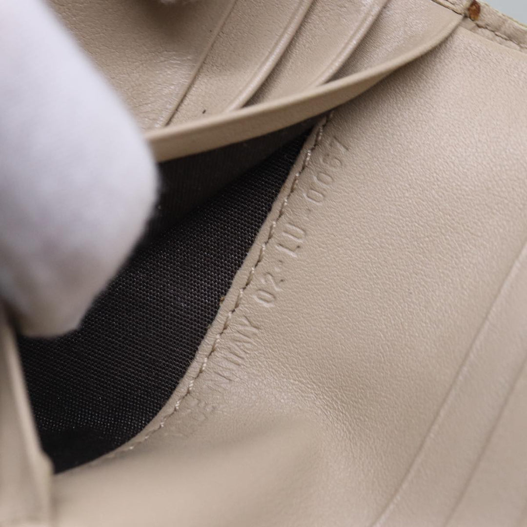 CHRISTIAN Top quality Dior Trotter Canvas Wallet Beige Silver Auth ac3225
