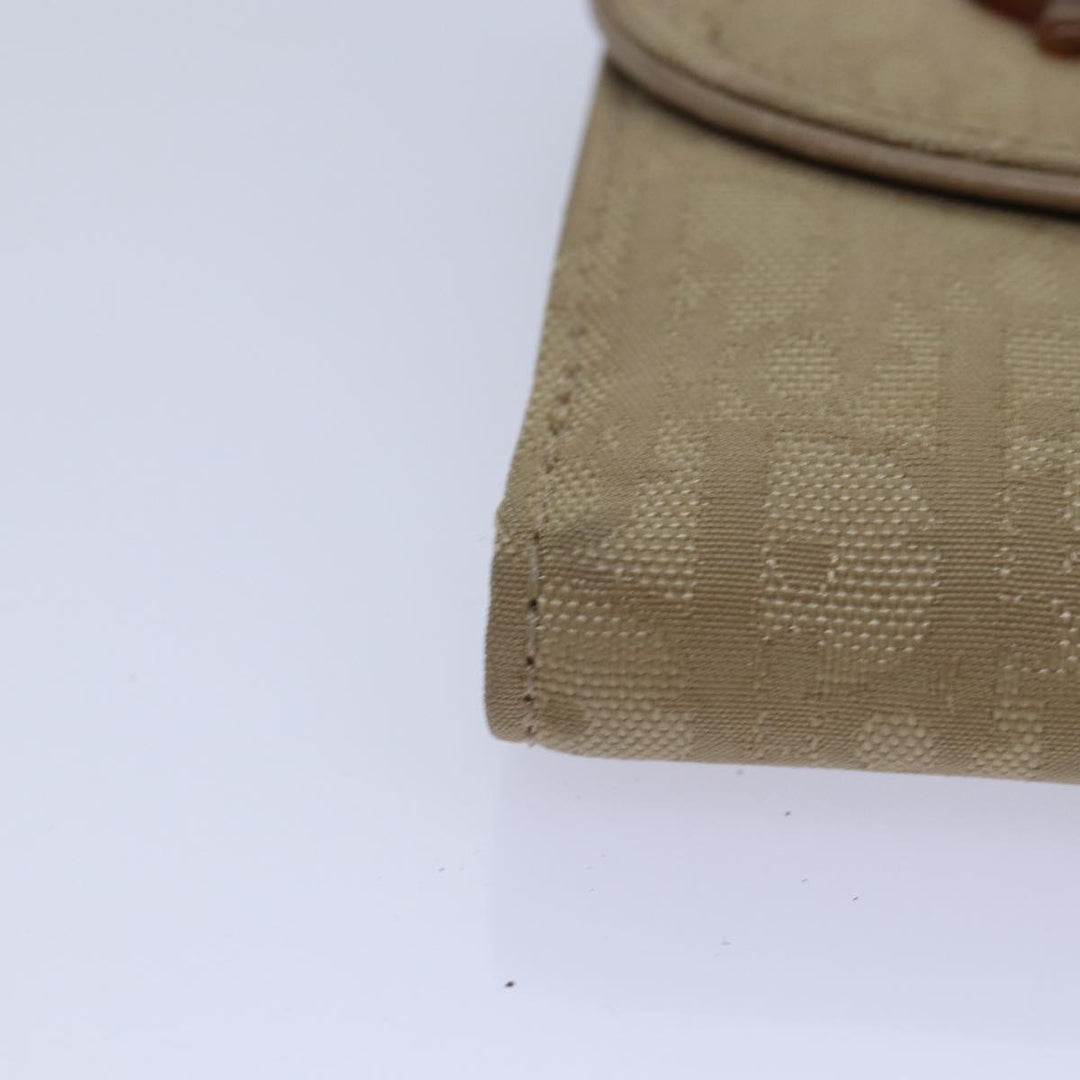 CHRISTIAN Top quality Dior Trotter Canvas Wallet Beige Silver Auth ac3225
