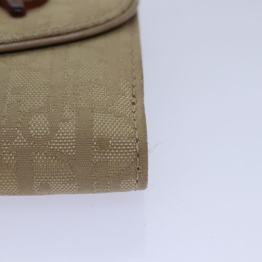 CHRISTIAN Top quality Dior Trotter Canvas Wallet Beige Silver Auth ac3225