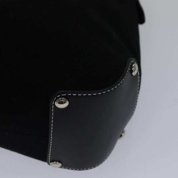 Burberry Blue Label Shoulder Bag Canvas Black White Auth ac3254