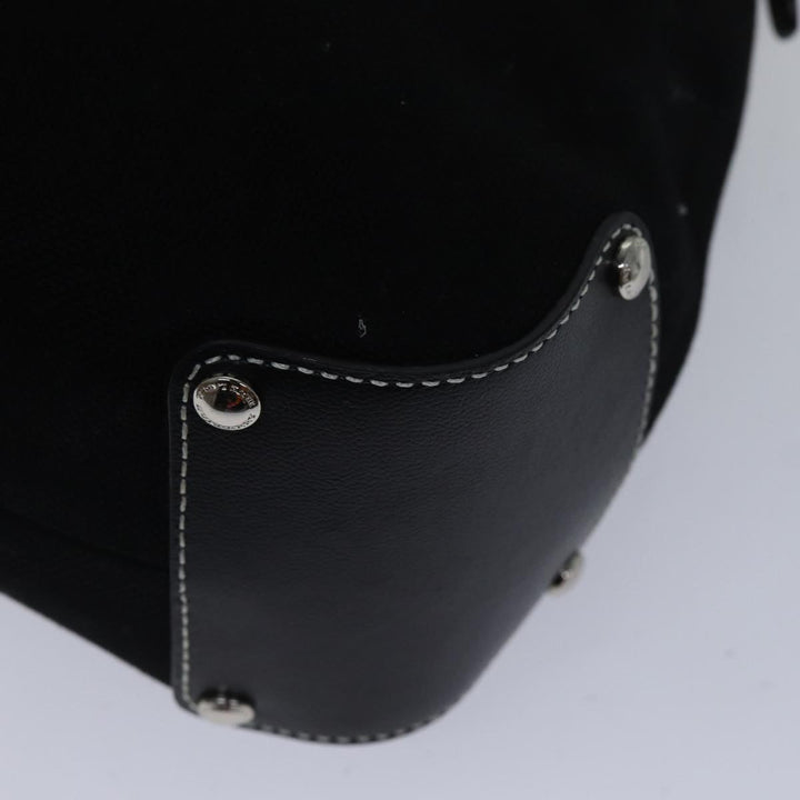 Burberry Blue Label Shoulder Bag Canvas Black White Auth ac3254