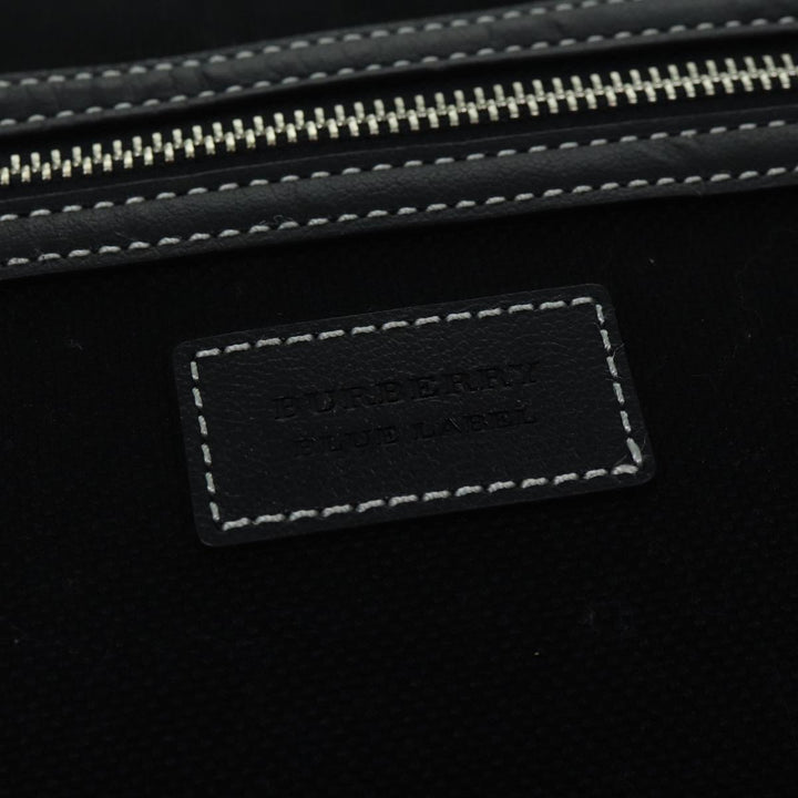 Burberry Blue Label Shoulder Bag Canvas Black White Auth ac3254