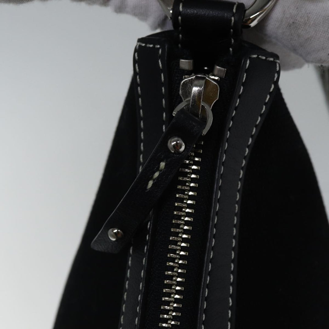 Burberry Blue Label Shoulder Bag Canvas Black White Auth ac3254