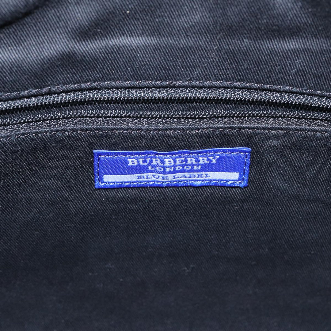 Burberry Blue Label Shoulder Bag Canvas Black White Auth ac3254