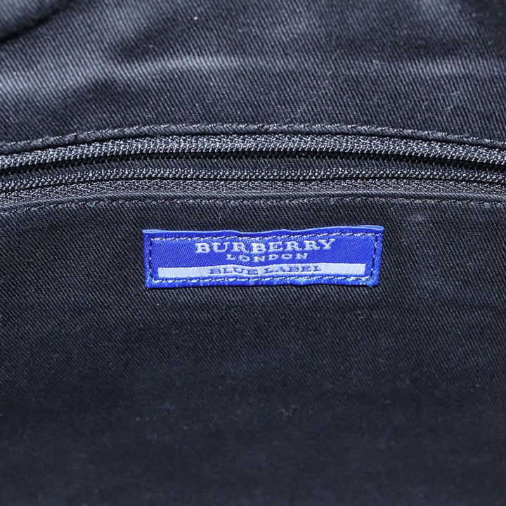 Burberry Blue Label Shoulder Bag Canvas Black White Auth ac3254