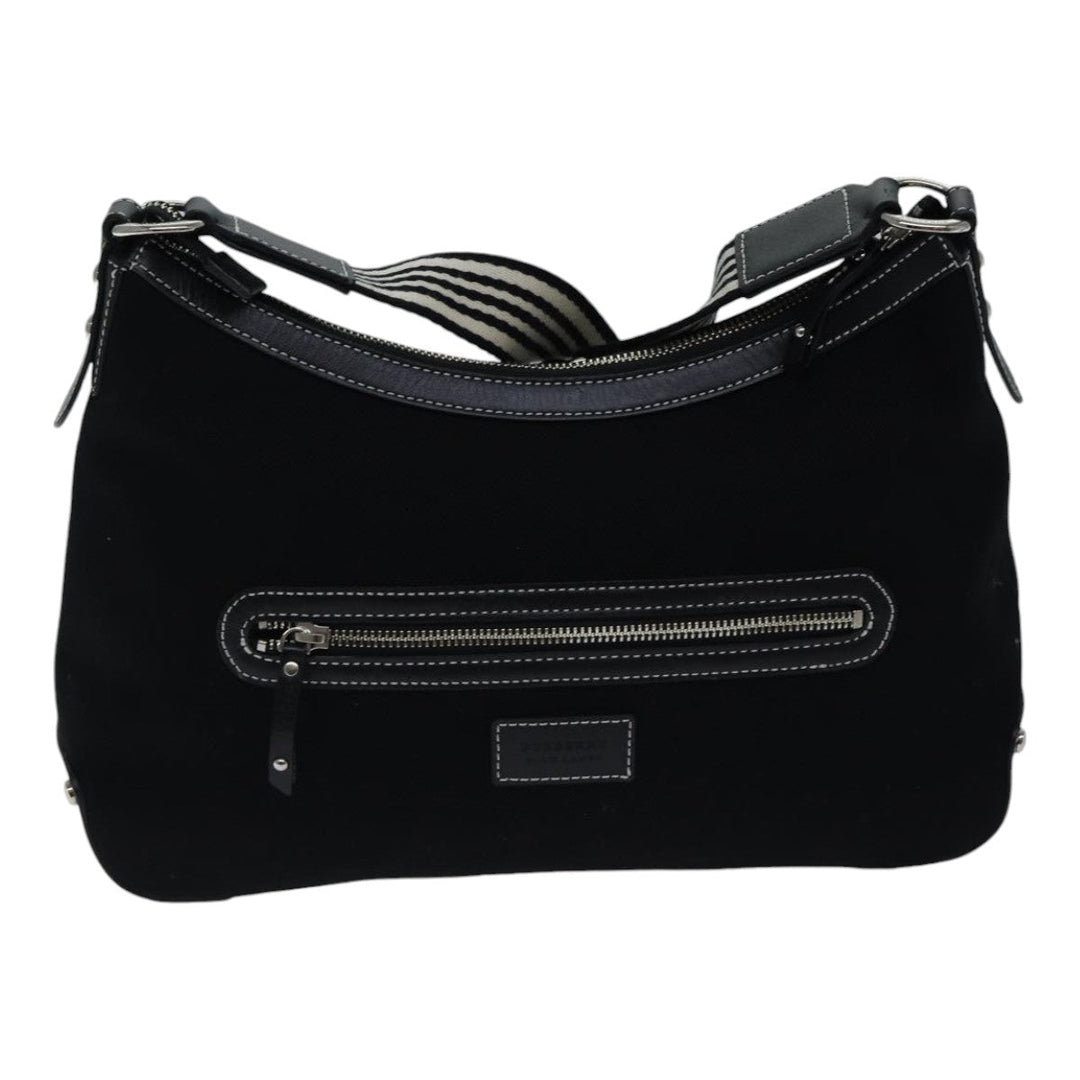 Burberry Blue Label Shoulder Bag Canvas Black White Auth ac3254
