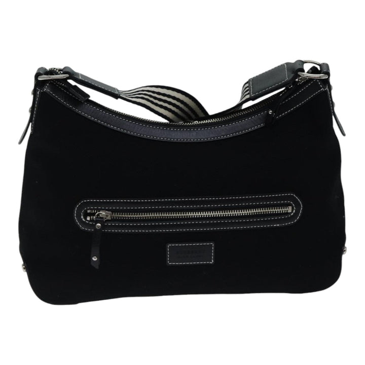 Burberry Blue Label Shoulder Bag Canvas Black White Auth ac3254