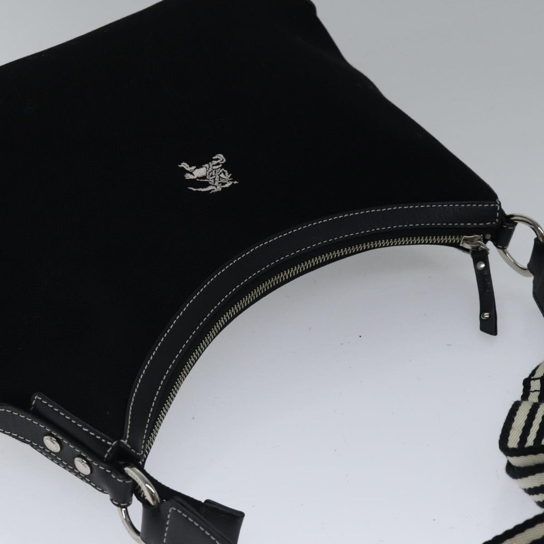 Burberry Blue Label Shoulder Bag Canvas Black White Auth ac3254