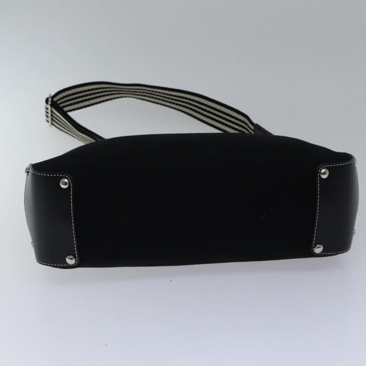 Burberry Blue Label Shoulder Bag Canvas Black White Auth ac3254