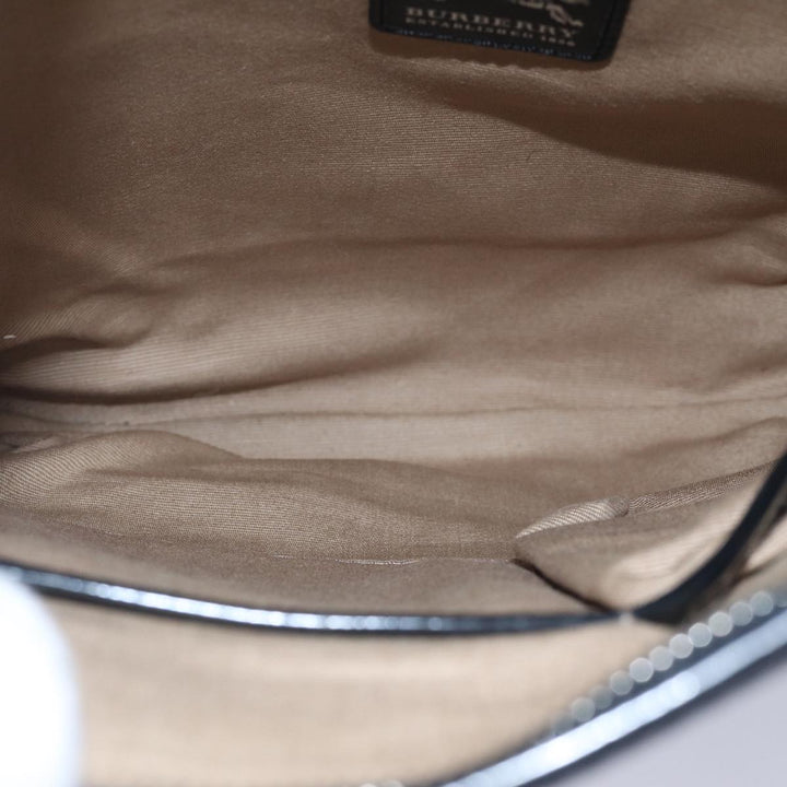 Burberry Nova Check Shoulder Bag Coated Canvas Beige Auth ac3255