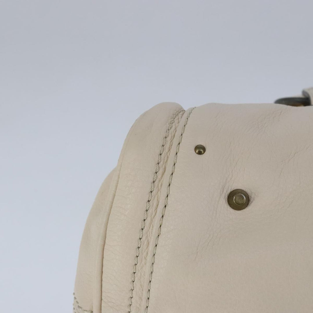 Chloe Paddington Hand Bag Leather White ac3389