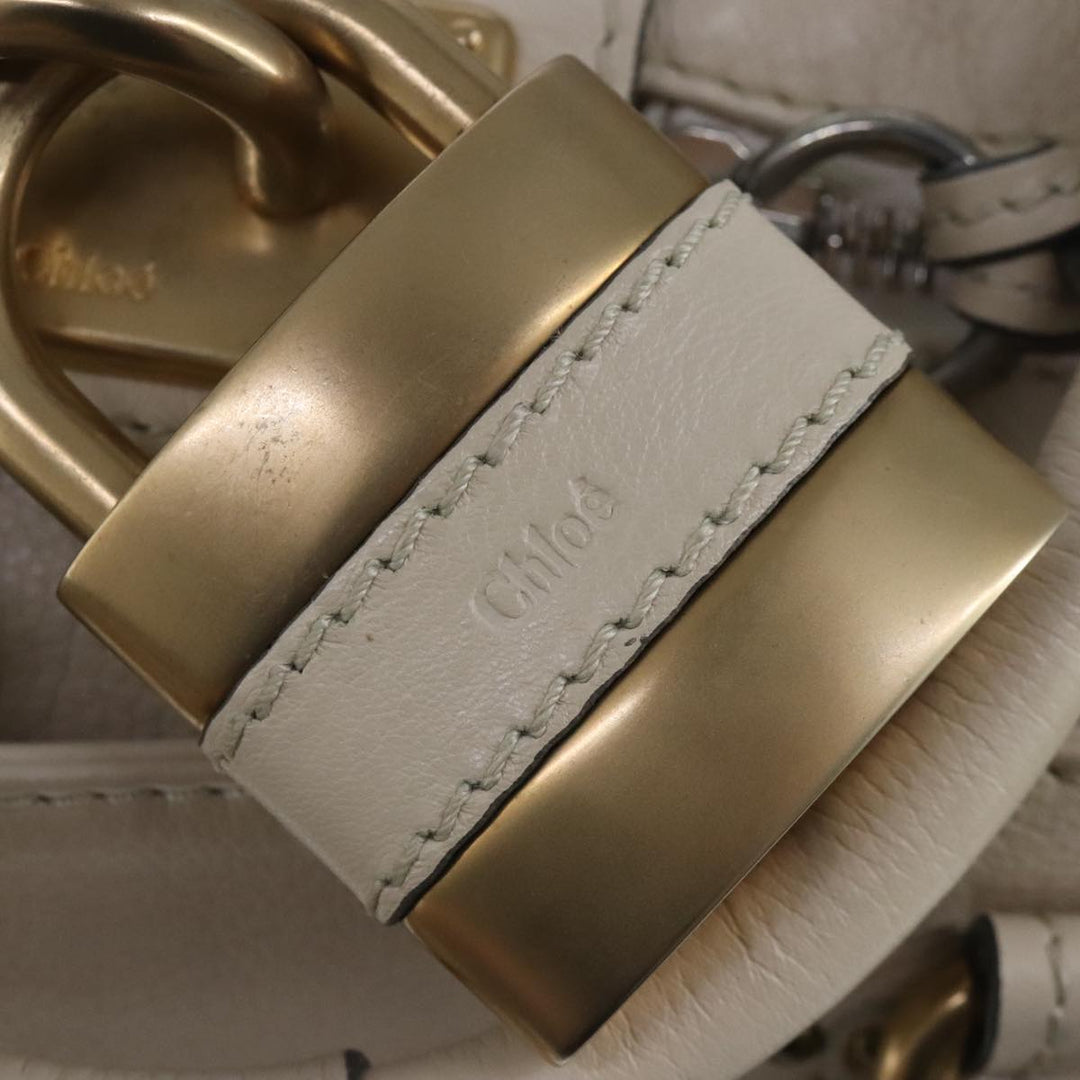 Chloe Paddington Hand Bag Leather White ac3389