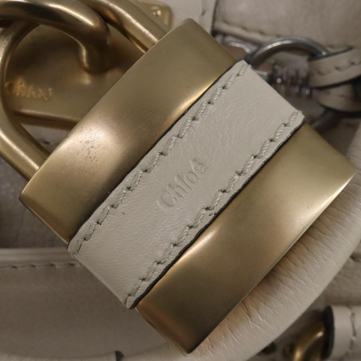 Chloe Paddington Hand Bag Leather White ac3389