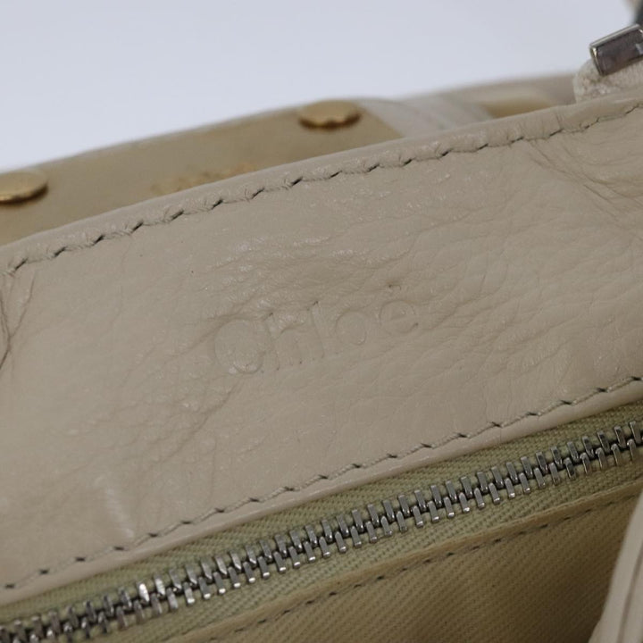 Chloe Paddington Hand Bag Leather White ac3389