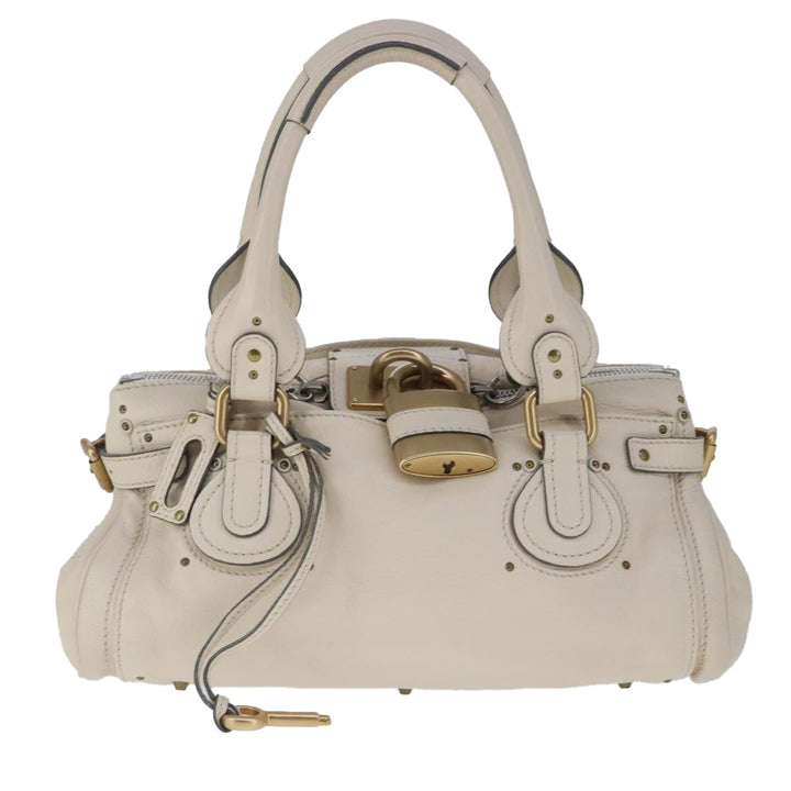 Chloe Paddington Hand Bag Leather White ac3389