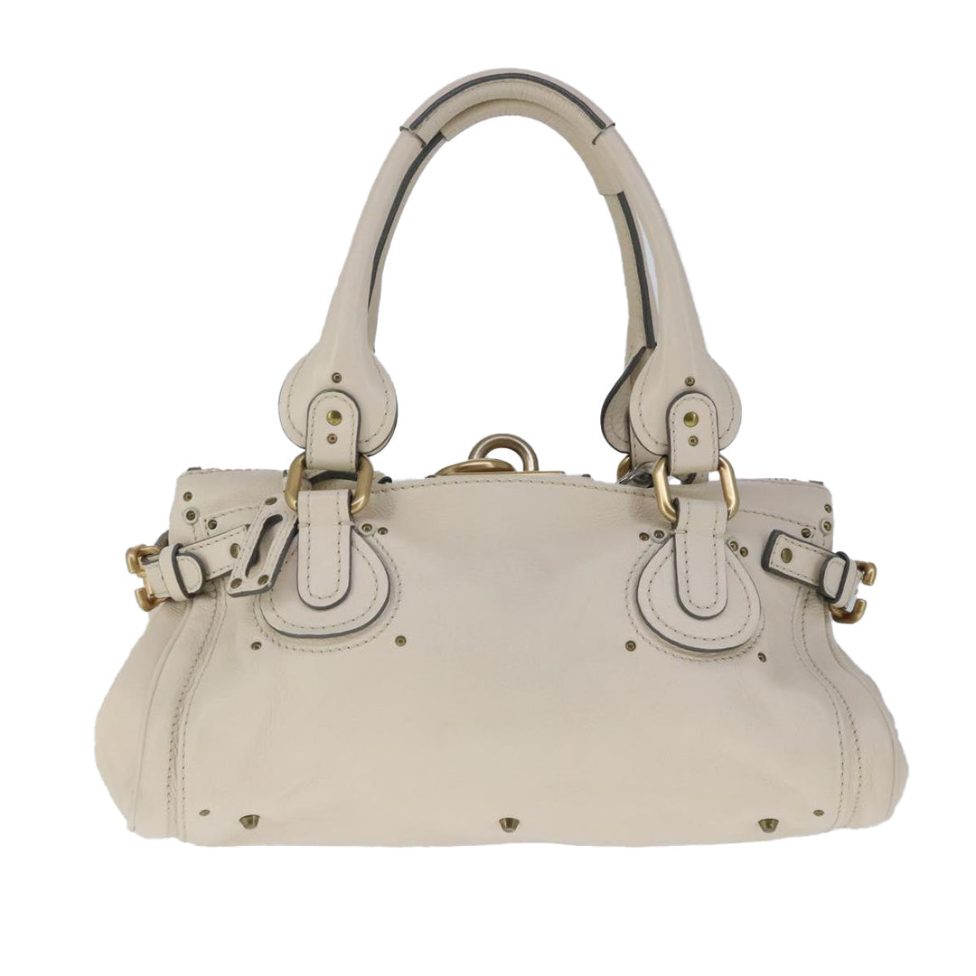 Chloe Paddington Hand Bag Leather White ac3389