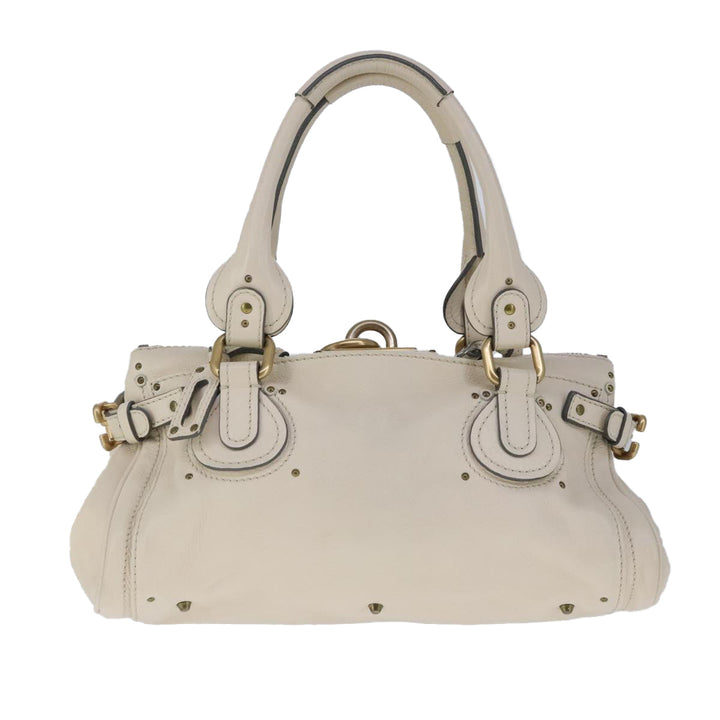 Chloe Paddington Hand Bag Leather White ac3389