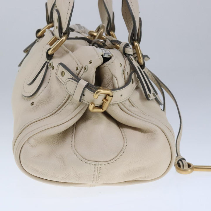 Chloe Paddington Hand Bag Leather White ac3389