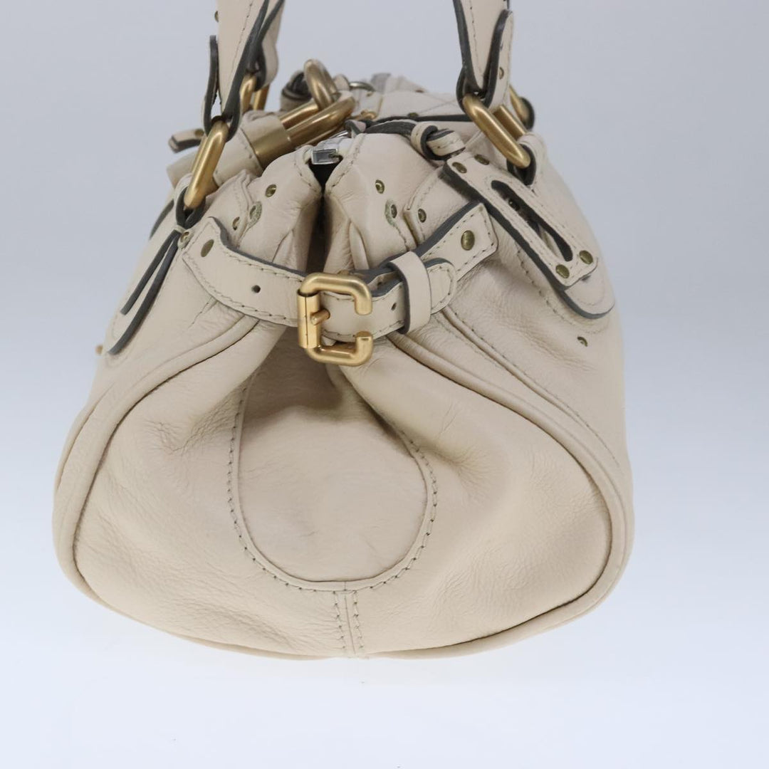 Chloe Paddington Hand Bag Leather White ac3389