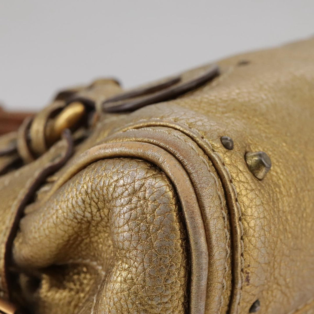 Chloe Paddington Hand Bag Leather Gold Tone ac3429