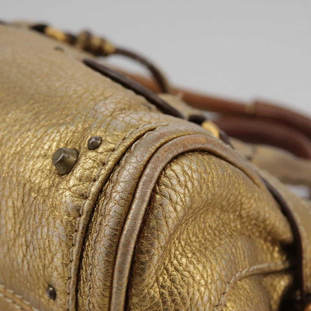 Chloe Paddington Hand Bag Leather Gold Tone ac3429