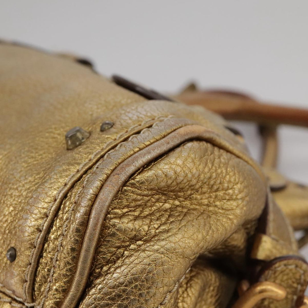 Chloe Paddington Hand Bag Leather Gold Tone ac3429