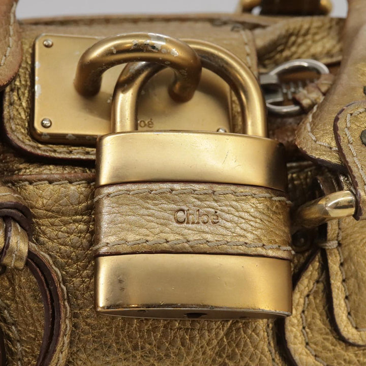 Chloe Paddington Hand Bag Leather Gold Tone ac3429