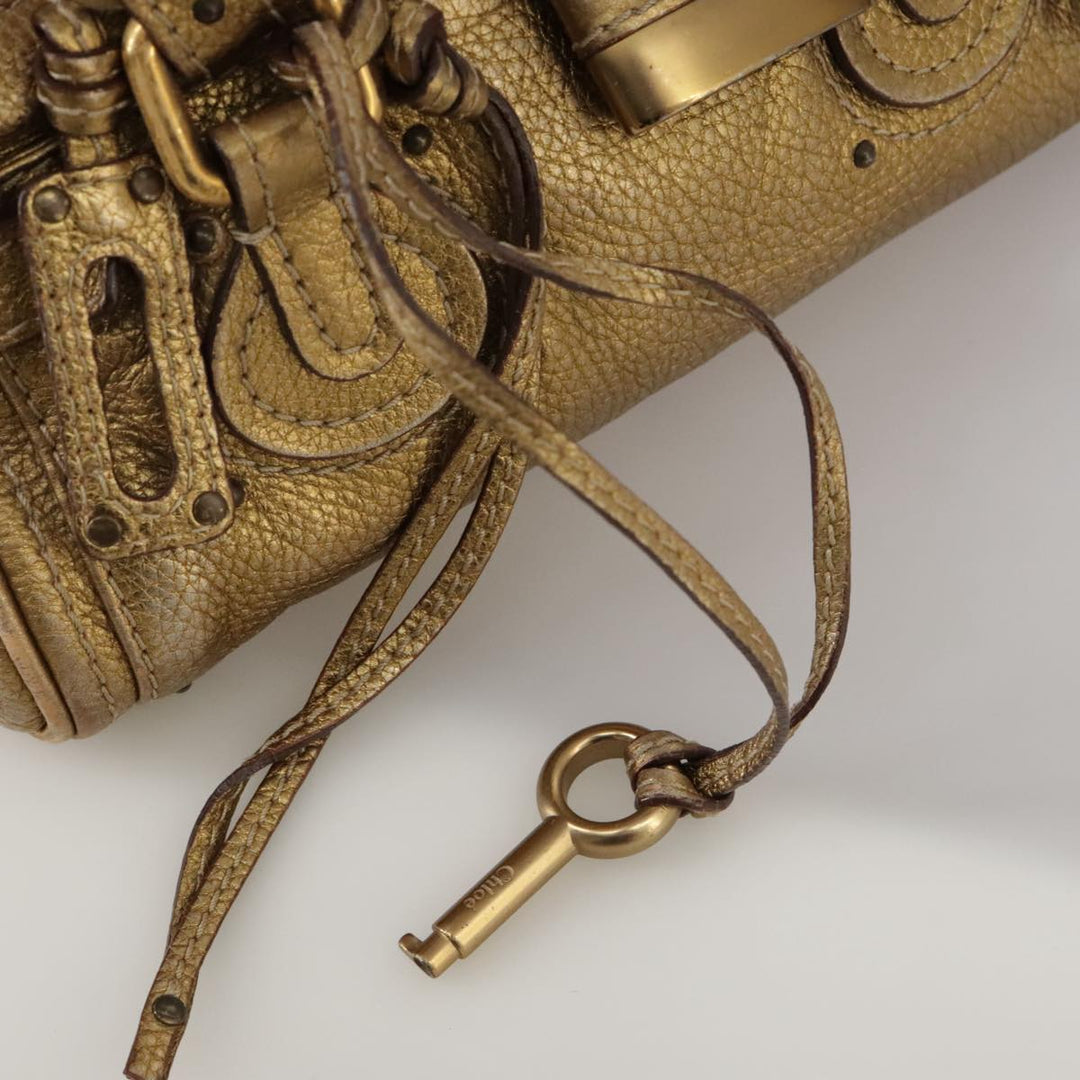 Chloe Paddington Hand Bag Leather Gold Tone ac3429