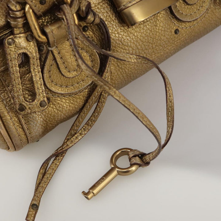 Chloe Paddington Hand Bag Leather Gold Tone ac3429