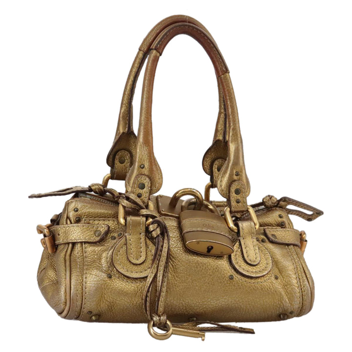 Chloe Paddington Hand Bag Leather Gold Tone ac3429