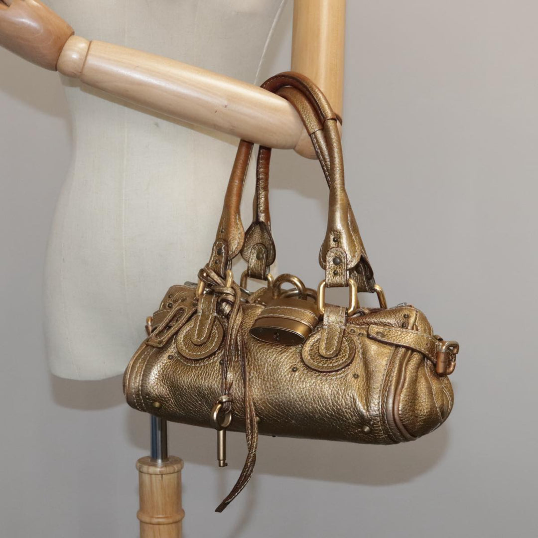 Chloe Paddington Hand Bag Leather Gold Tone ac3429