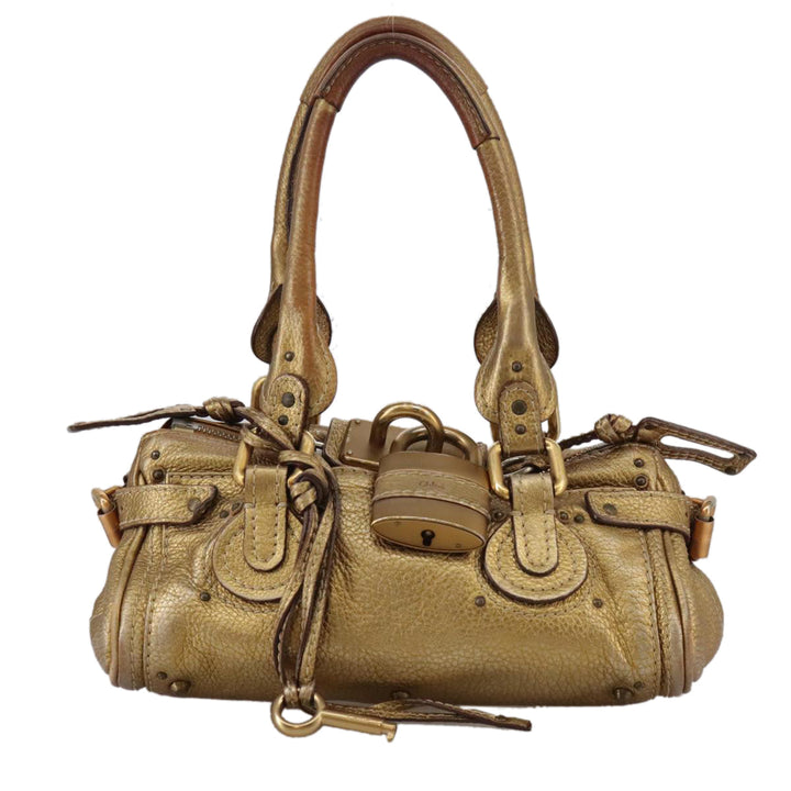 Chloe Paddington Hand Bag Leather Gold Tone ac3429