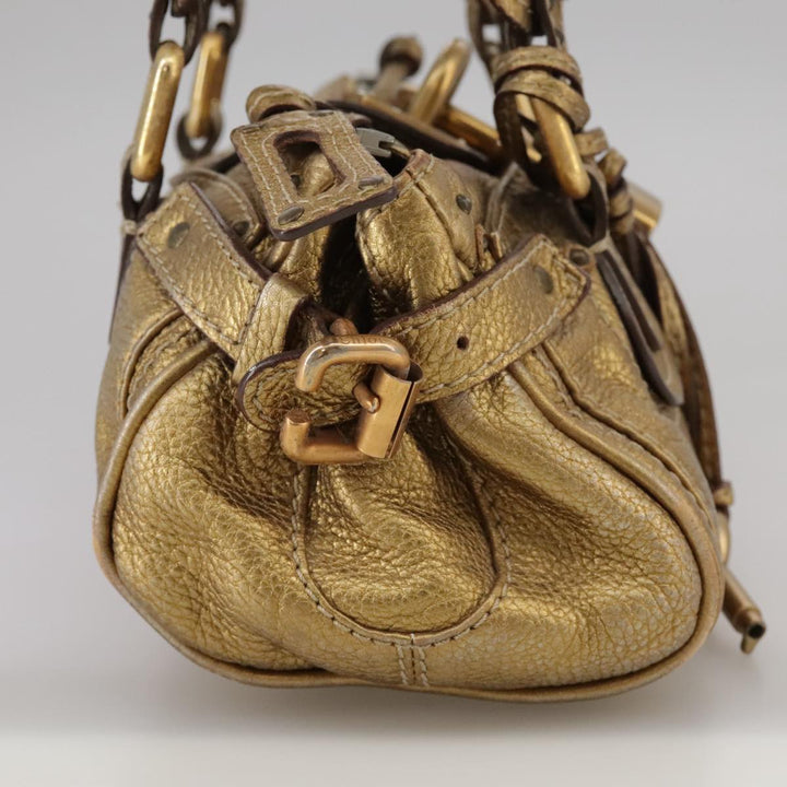 Chloe Paddington Hand Bag Leather Gold Tone ac3429