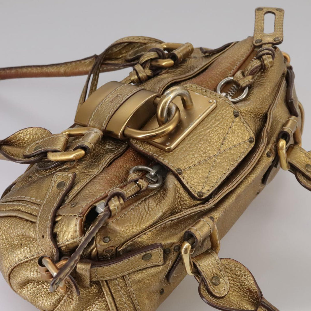 Chloe Paddington Hand Bag Leather Gold Tone ac3429