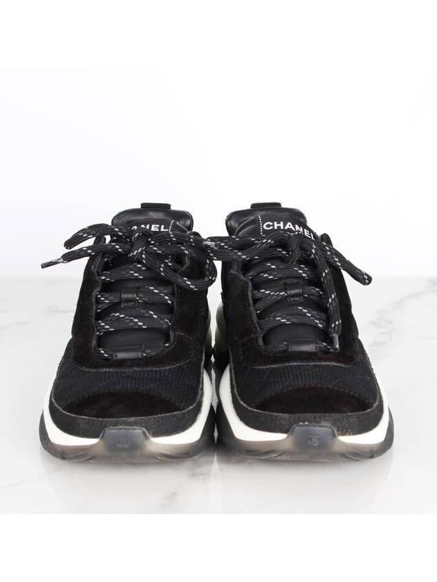New mixed fiber quilting sneakers 36 5 235 Chanel