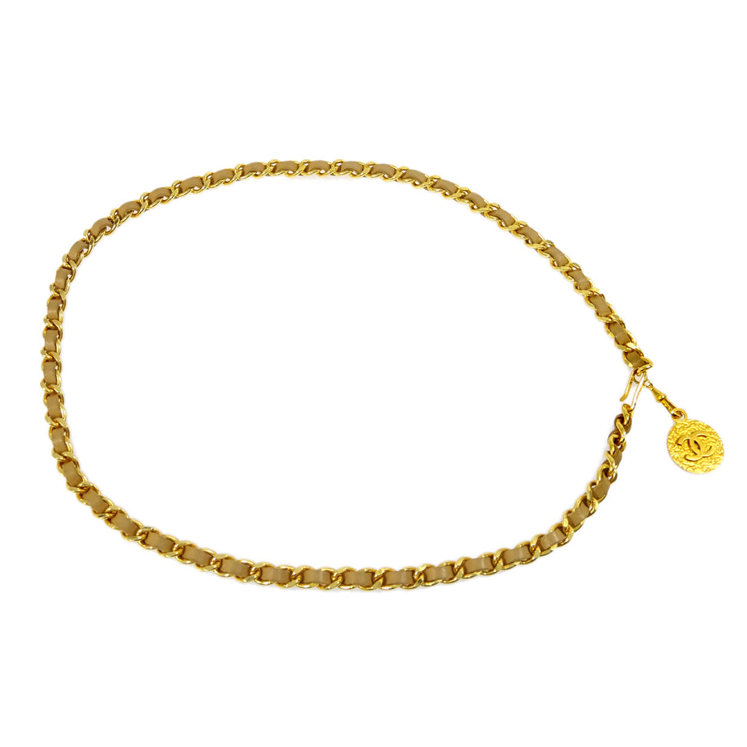Top Quality Chanel Medallion Chain Belt Beige Small New