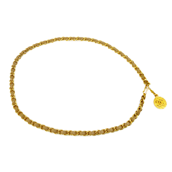 Top Quality Chanel Medallion Chain Belt Beige Small New