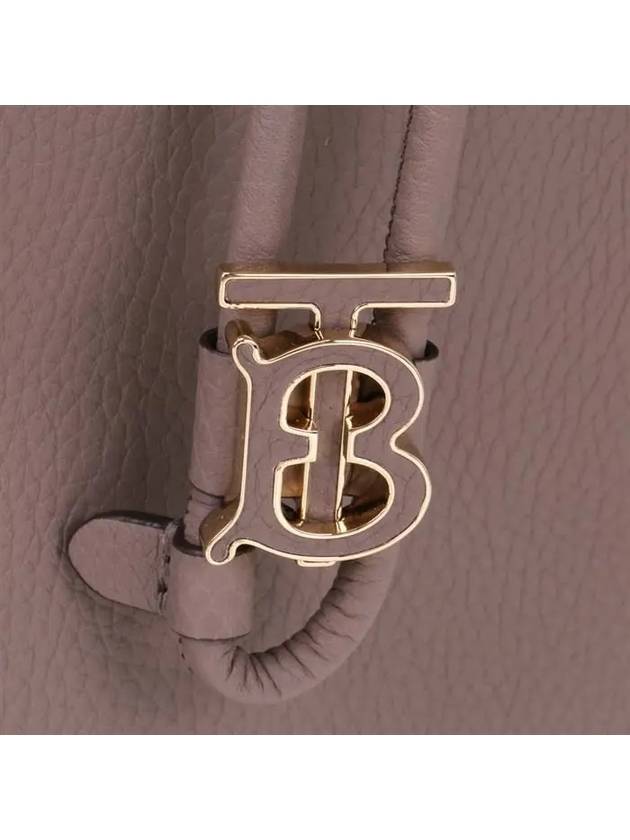 Burberry WoMen's Grainy Leather Small TB Bucket Bag Light Saddle Brown